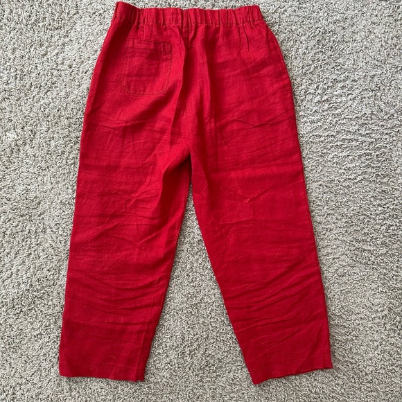 Quince Scarlet Linen Trousers - Picture 2 of 3